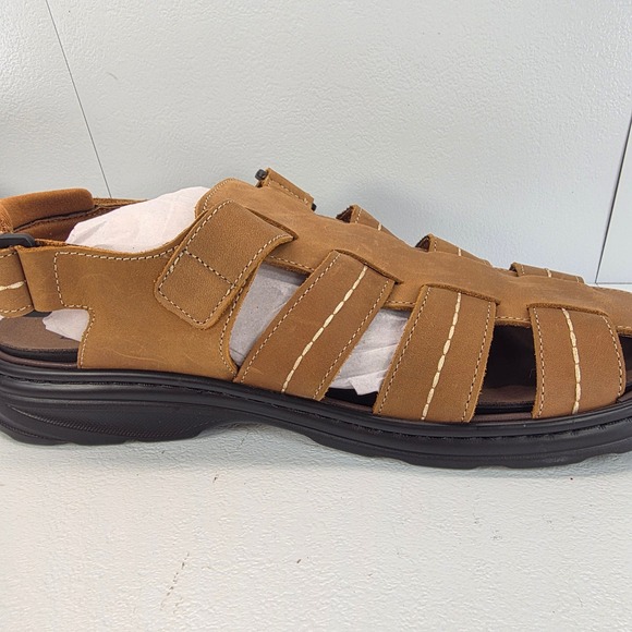 Propet Men\'s Hunter MSO043L Tan‎ Leather Fisherman Sandals Size 11 Wide main image 12